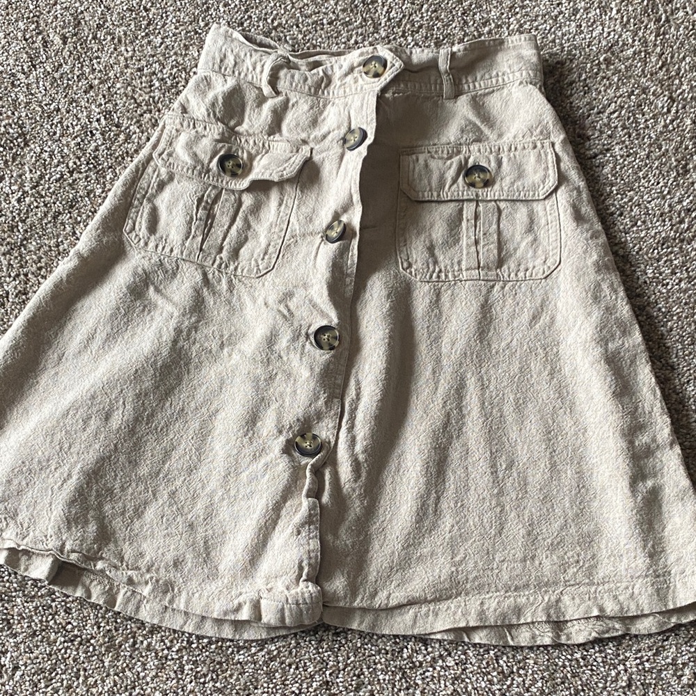 Urban Outfitters Beige Button-Front Skirt F - Picture 2 of 2